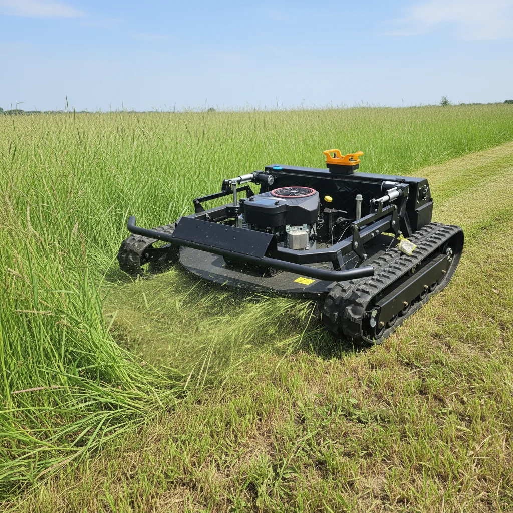 Customize Remote Control Crawler Lawn Mower Automatic Grass Trimming Machine For Home Garden Use