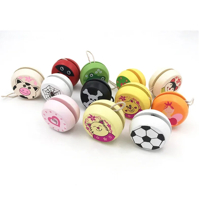 Cute Animal Prints Ladybug Toys Kids Yo-Yo Ball Creative Yo Yo Toys Child\'s Favorite Wooden Yoyo Toys Childhood Toy