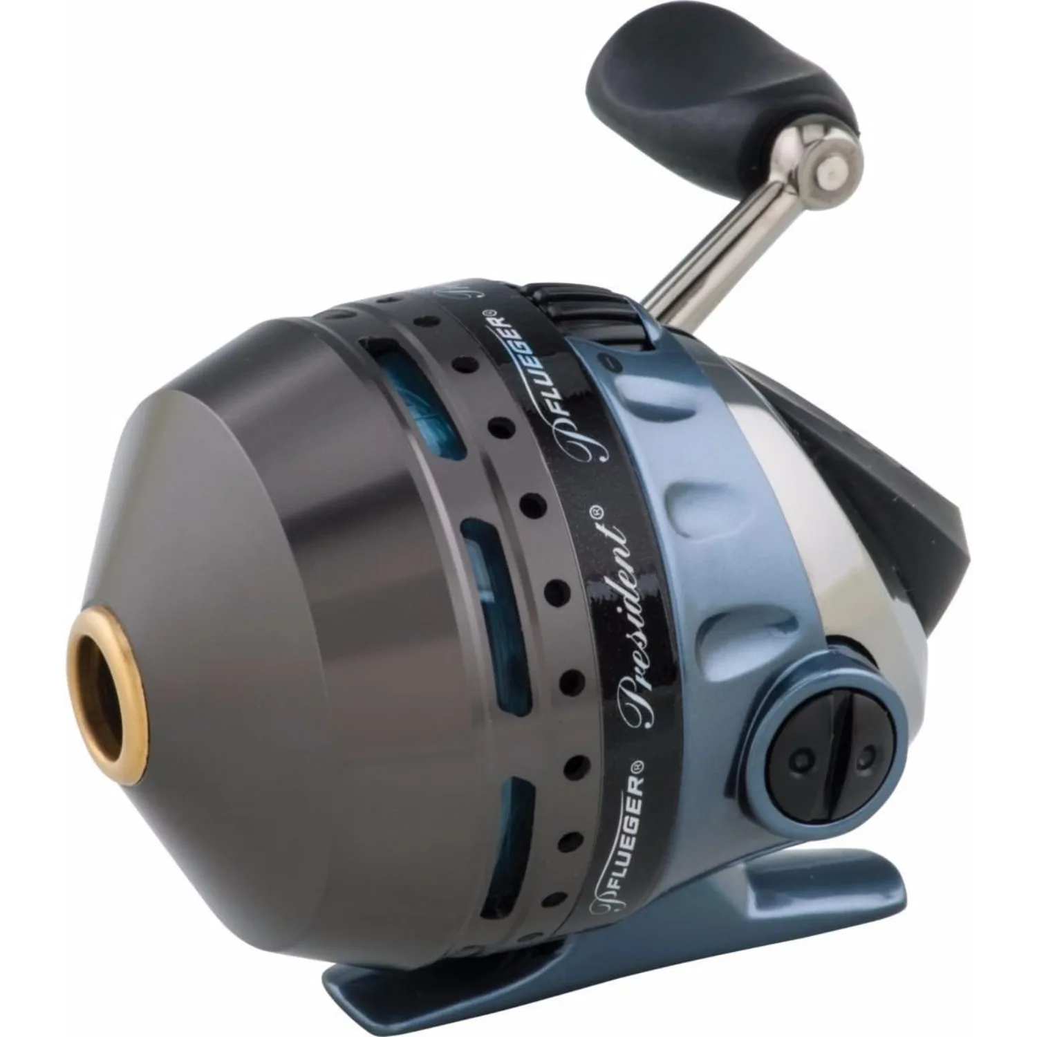 President Spincast Reel, Size 10 Fishing Reel, Right/Left Handle Position, Aluminum Spool, Dial Drag System , multicolor