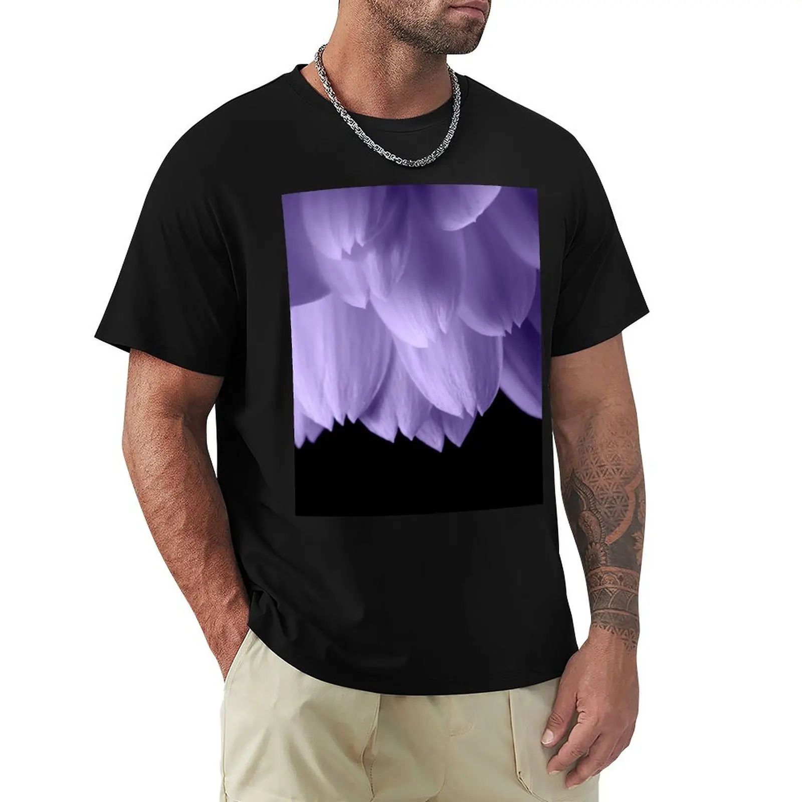 

Ultra violet purple flower petals black T-Shirt customs design your own aesthetic clothes T-shirts man t shirts for men graphic