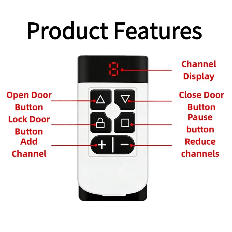 8 in 1 Garage Remote Multi Frequency 300-915MHz Clone 433mhz 868MHZ 315 Gate Control Command Key Fob Transmitter Rechargeable
