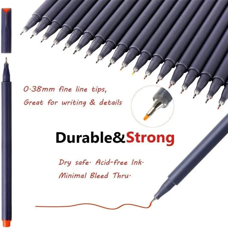12/24/36/48/60/100 шт. набор цветных ручек с микронаконечником для тонкой подводки — яркие цвета для рисования линий, искусства, рисования и живописи