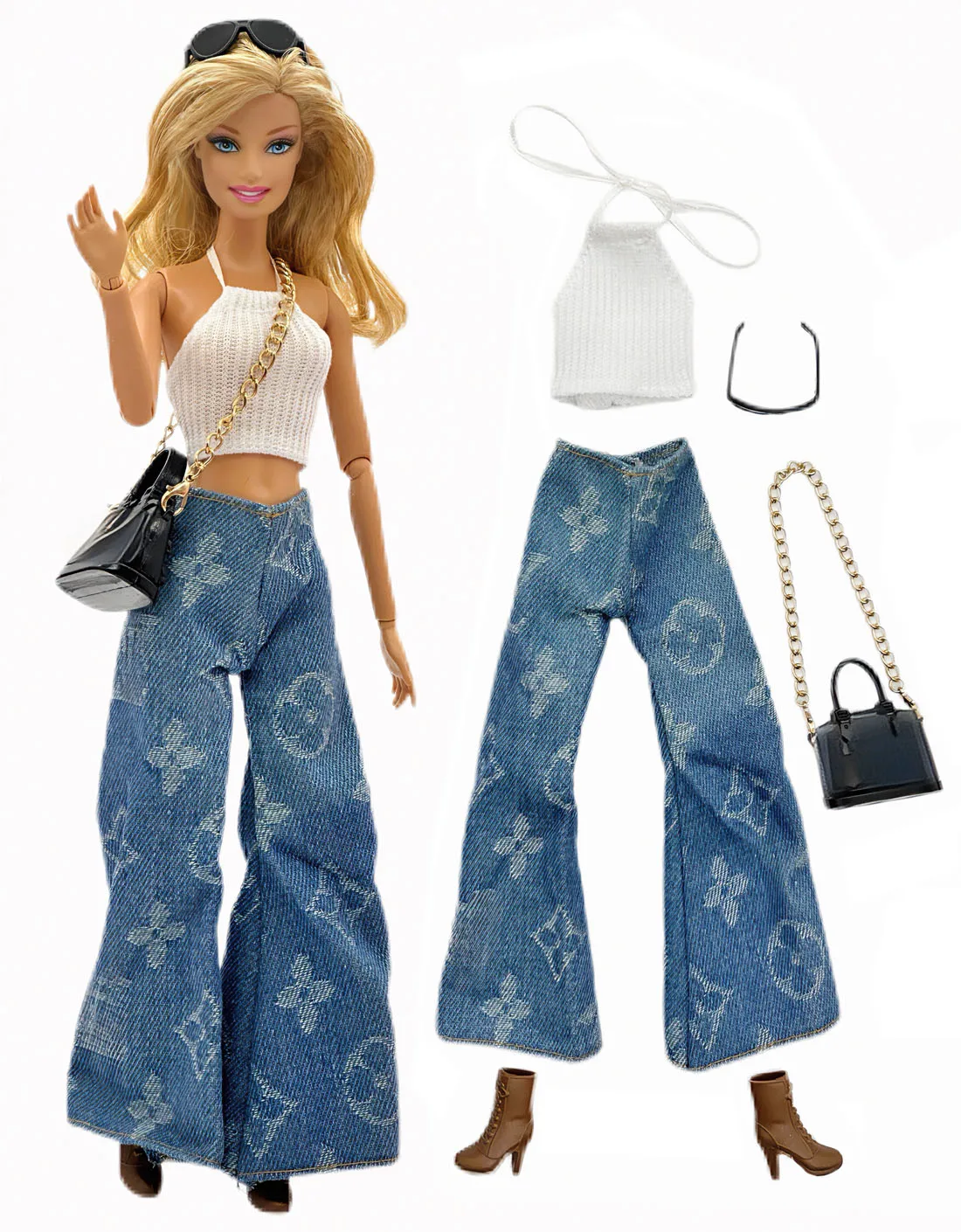 1 Set Cloth Doll Accessories Fashion Model Casual Wear Cool Clothes+Shoes for 11.5 Inch 30cm Doll Kids or Birthday Gift - view 6