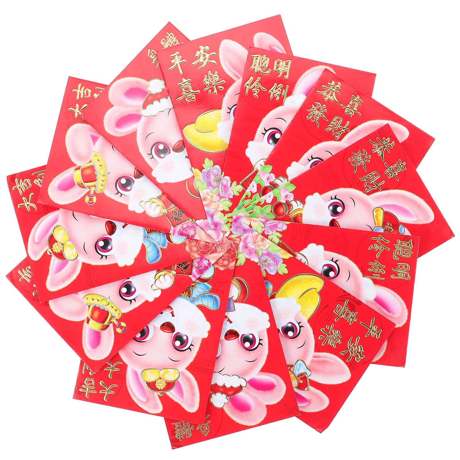 

60 Pcs New Year Red Envelope Festive Envelopes Small Money for Cash Wallet Rabbit Design Packets Paper Hong Bao Cute Chinese