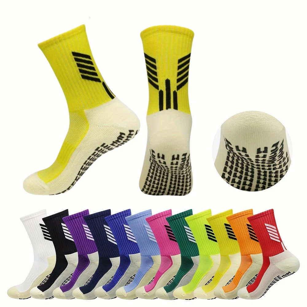 6 pairs of socks for men, adhesive long socks, shock-absorbing long socks, men's anti odor and sweat absorbing sports socks