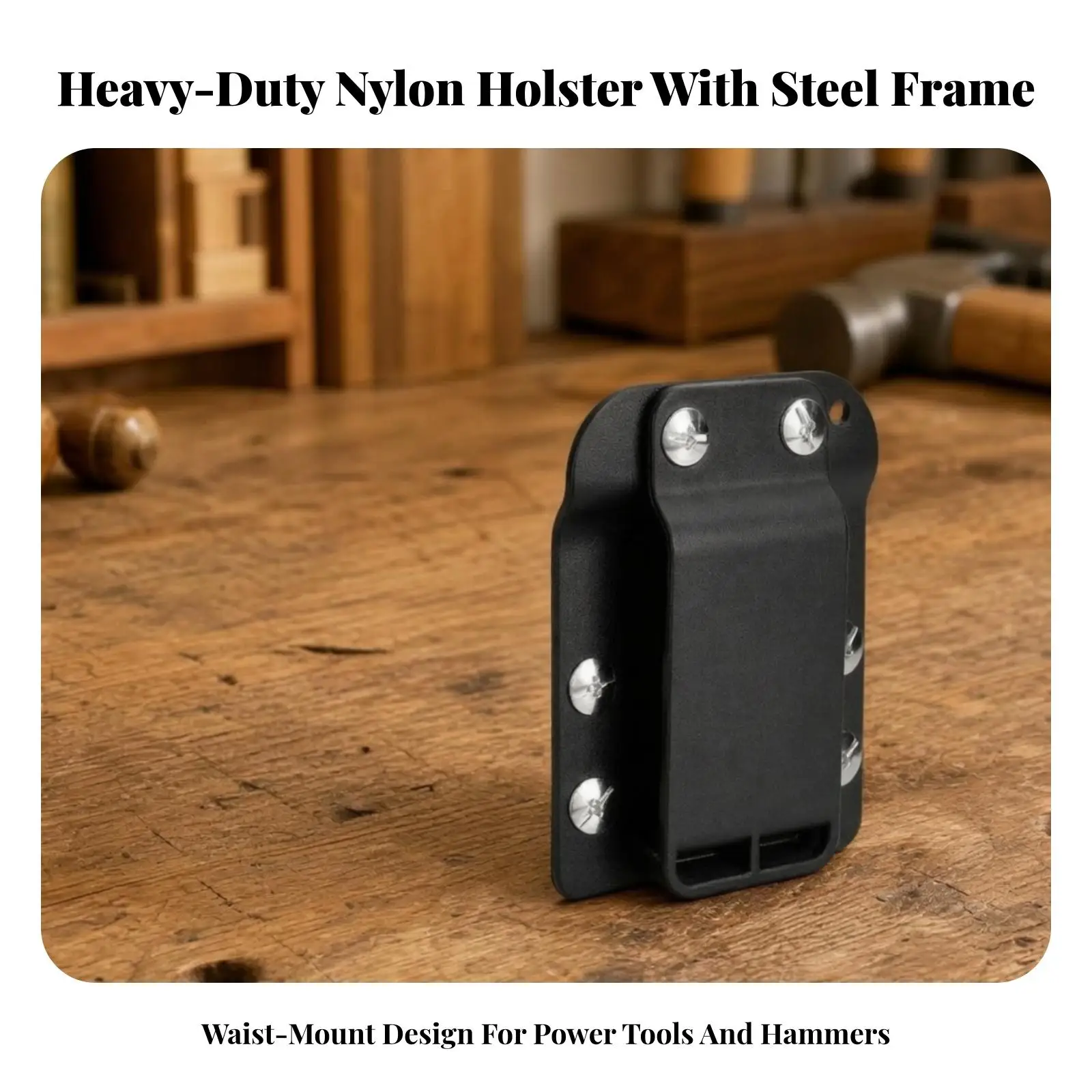 Nylon Drill Holster with Steel Hardware Portable Handheld Power Drill Holder Compact for Carpenters, Electricians, Carpentry