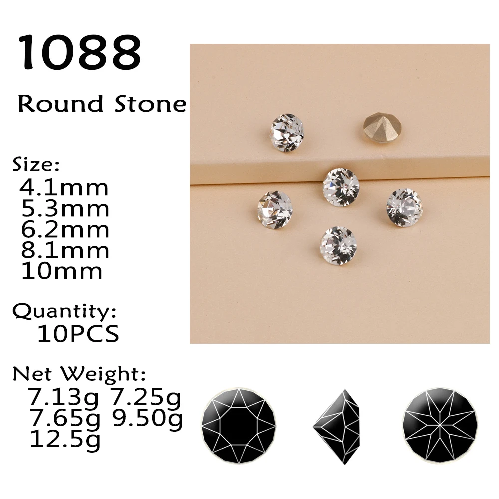 Different Shapes Super Clear 10PCS Rhinestones Glass DIY Accessories Crafts Crystal Jewels Beads For Nail Art Garment Decoration