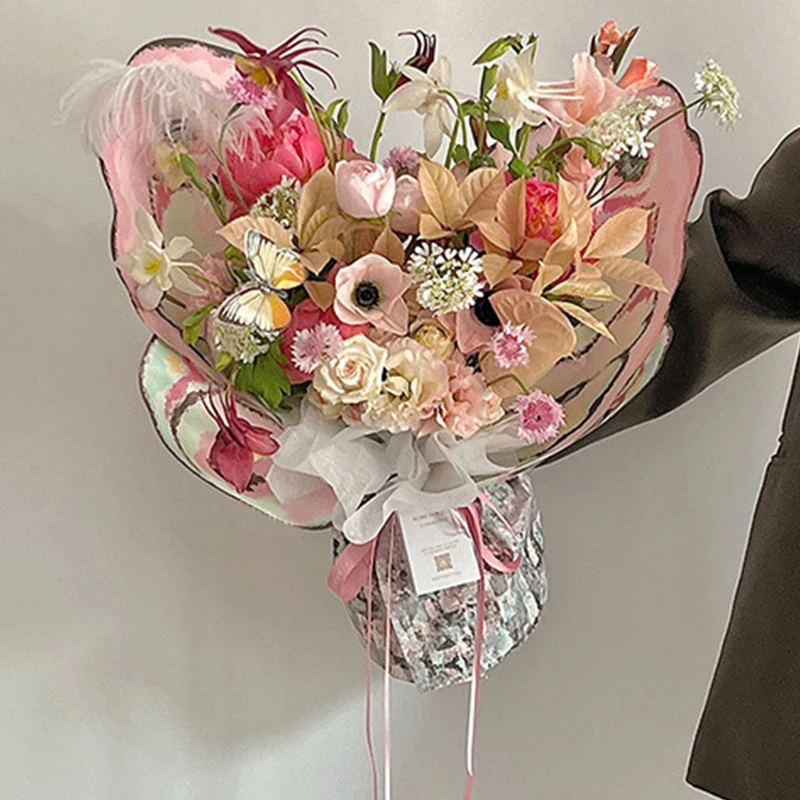 Flower Wrapping Paper Flower Packing Material Modeling Butterfly Wings Bouquet Wrapping Paper DIY Mother'S Day Gift Package