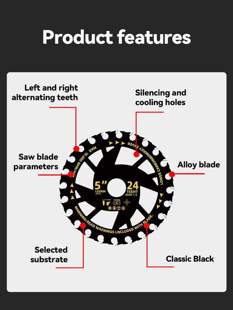 Imagem -06 - Energy Saving Lithium Saw Blades Circular Saw Blade Inner Hole 20 mm 24-teeth Wood Cutting Woodworking Tool