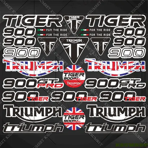 For Triumph Tiger 900 GT Pro Accessories Motorcycle Stickers Reflective Tank Decal Helmet Emblem 2025 2024 2023 Logo Sticker