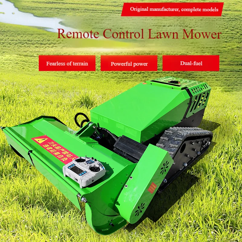 

Remote Control Mower, Range-Extended Crawler for Orchard Mountain Terrain Grass Cutting and Mulching