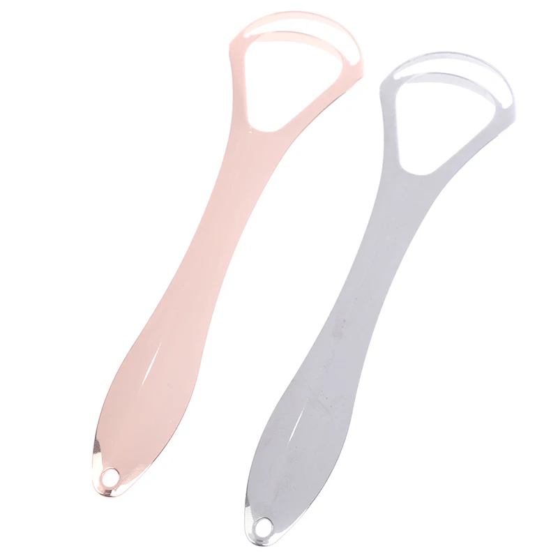 /Vly/Layer Tongue Scraper Stainless Steel Oral Tongue Cleaner Mouth Brush Double