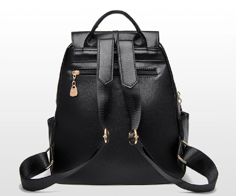 New Korean Fashion Soft Leather Large Capacity Travel Backpacks Women's Luxury Shoulder Bags Totes Crossbody Bag Schoolbag