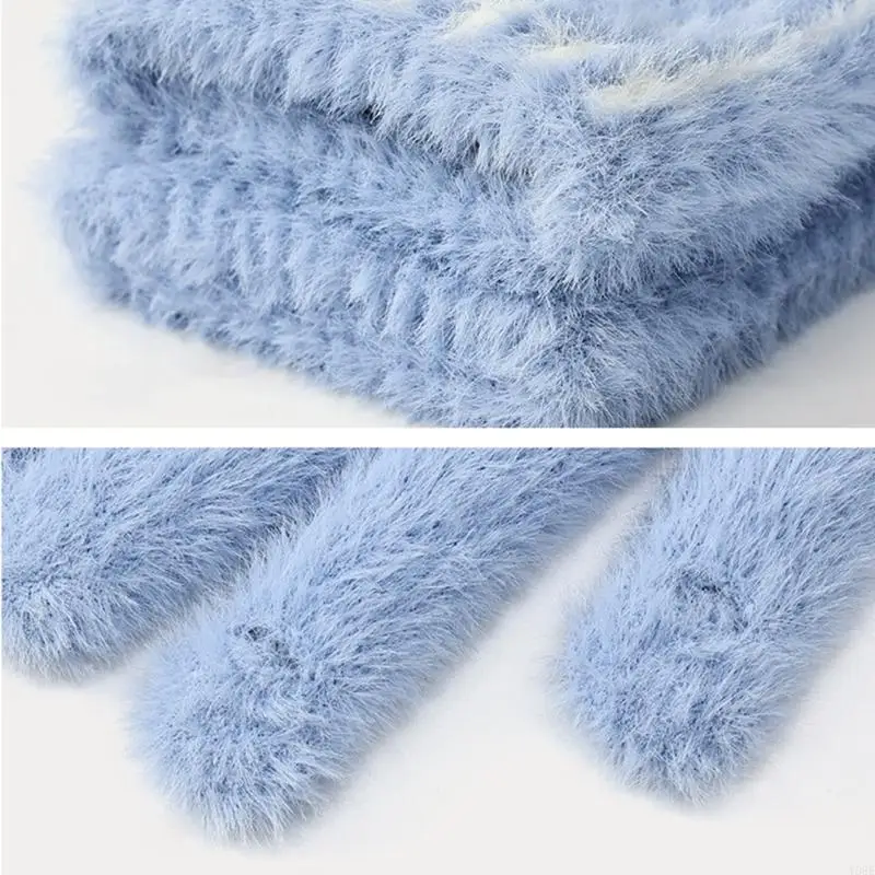 قفازات واقية متعددة الاستخدامات للطقس البارد مع غزل المنك المقلد للرجال والنساء والأطفال الزي اليومي للطلاب Y08E #3