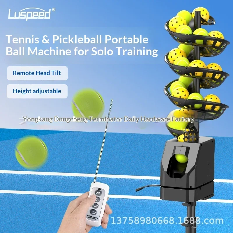Tennis Single Practice Serve Machine Net Practitioner Portable Coach Auxiliary Self Service Remote Control Height Adjustable