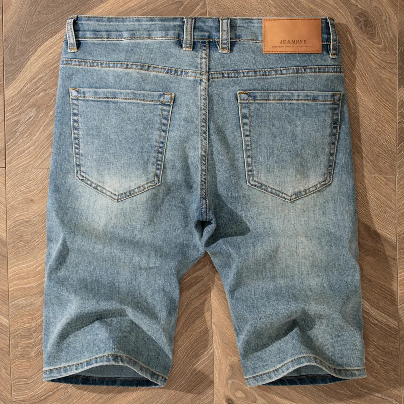 Pantaloncini Jeans da uomo sottili estivi pantaloni corti classici dritti Slim retrò pantaloni Casual versatili lavati nostalgici