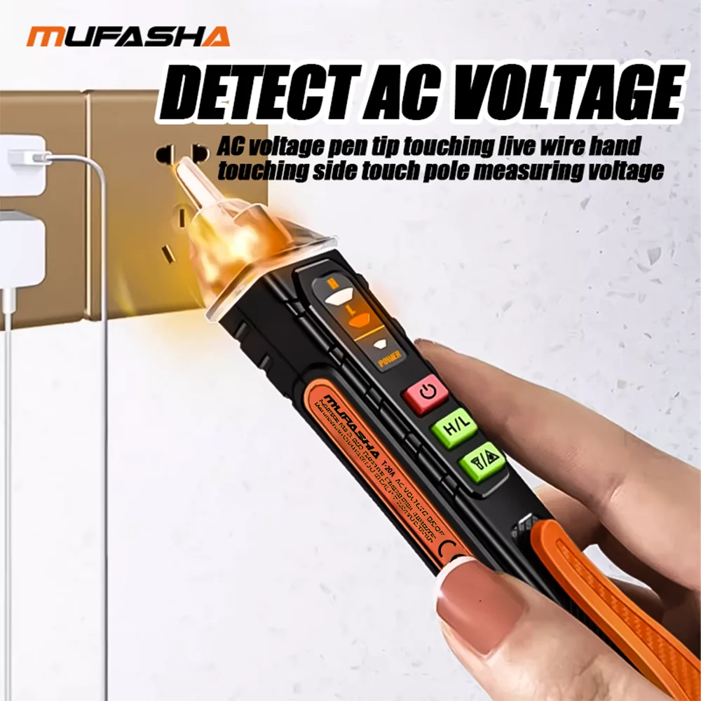 Non-Contact Voltage Detector Electrical Pen AC Voltage Tester Smart Breakpoint Finder 12-1000V