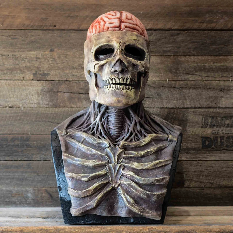 Skull mask, Halloween role-playing costume accessories, props, horror brain, skull headpiece, role-play, scary latex mask, hol