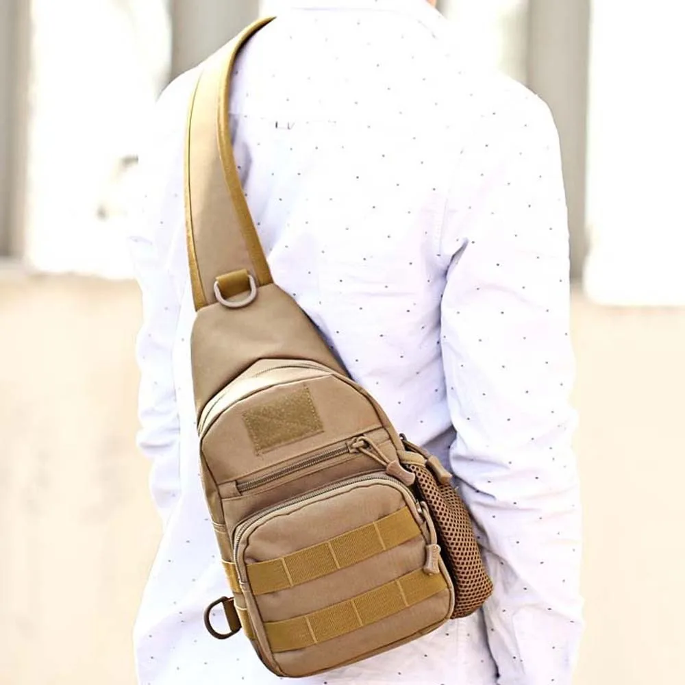 Anti-splash Water Men Sling Bag Webbing Patch Receiver Fishing Chest Pack Breathable Backing Anti Tear 800D Oxford Cloth