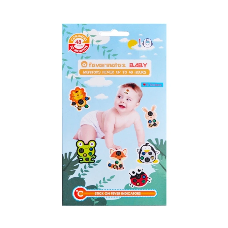 Stick-On Fever Cartoon Forehead Fever Stickers Temperature Fever for Kids Baby Adults Home Supplies