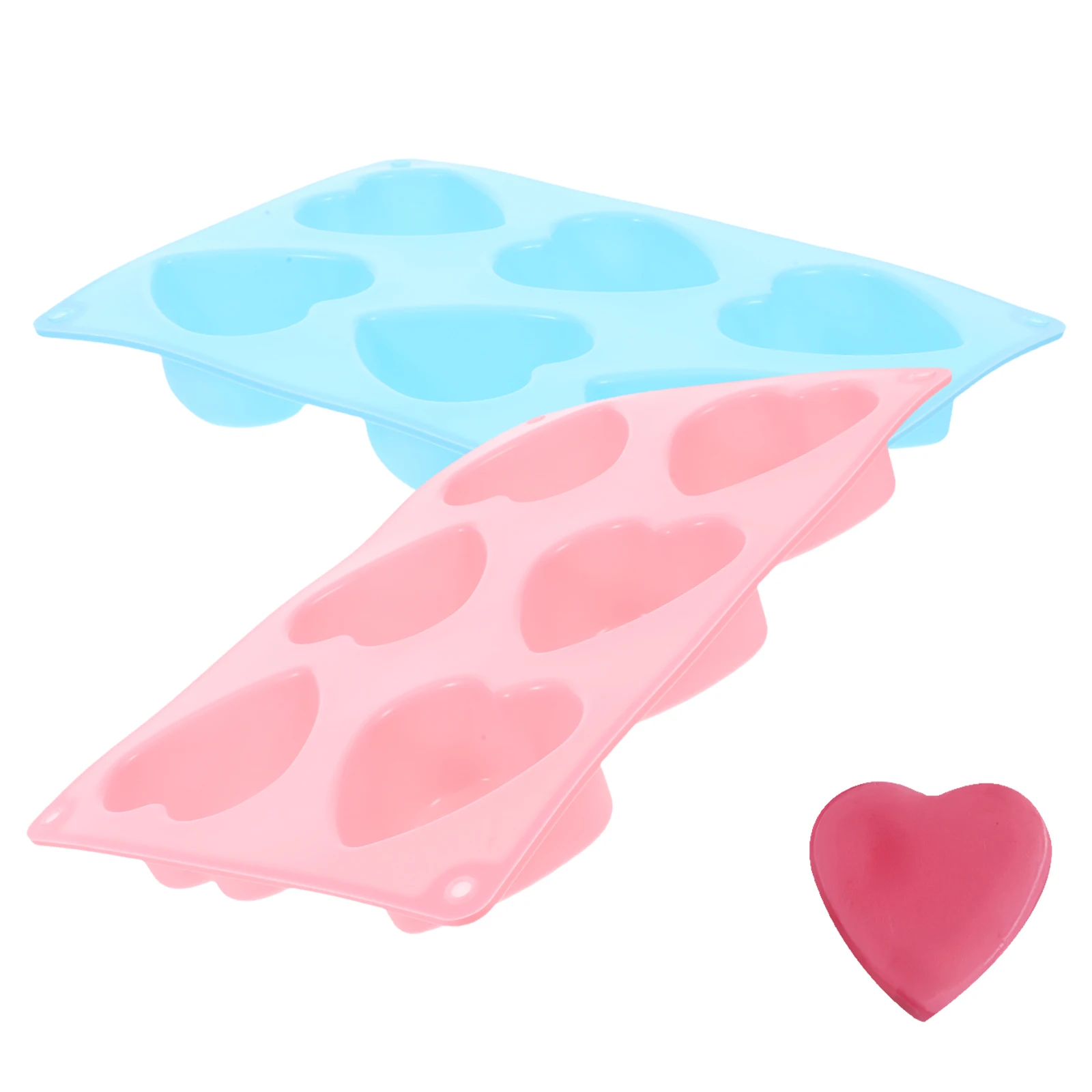 

2 pcs Silicone Heart Shape Chocolate Candy Making Ice Trays Freezer Dessert Pastry Baking Ice Trays For Freezer Tools