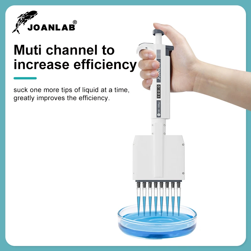 JOANLAB Multichannel Pipette Chemical Lab Equipment Digital Adjustable Micropipette Laboratory 8 Channels Pipette 12 Channels