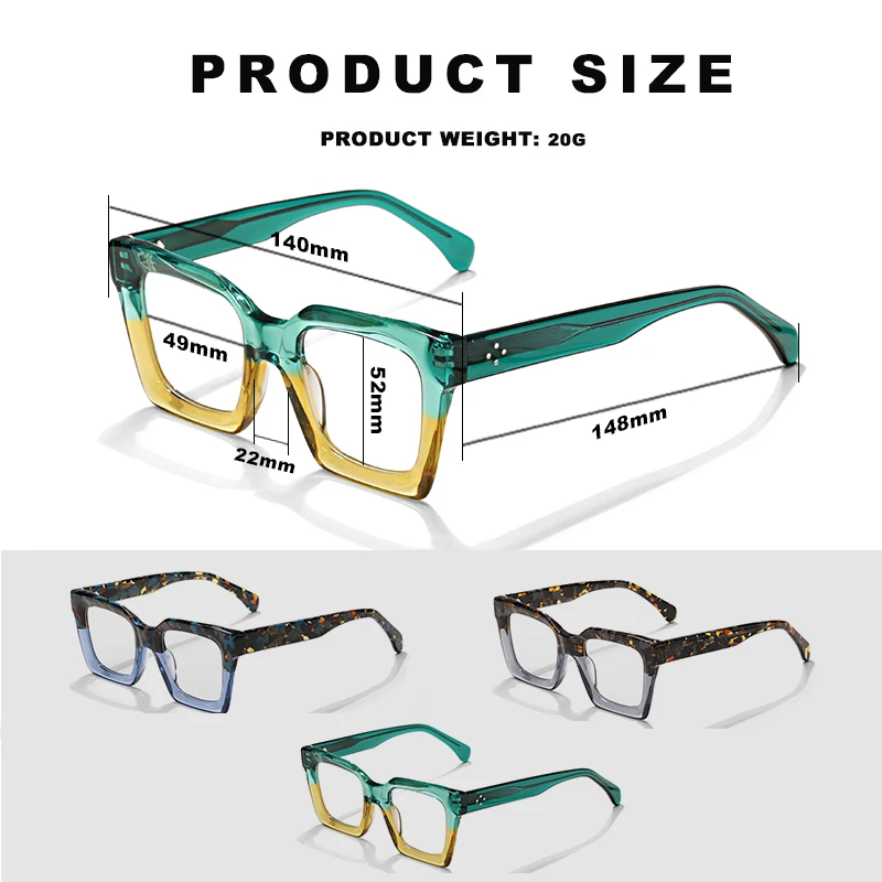 882285 Pure handmade acetic square men frame optical glasses reading glasses women\'s personalized glasses can be carved