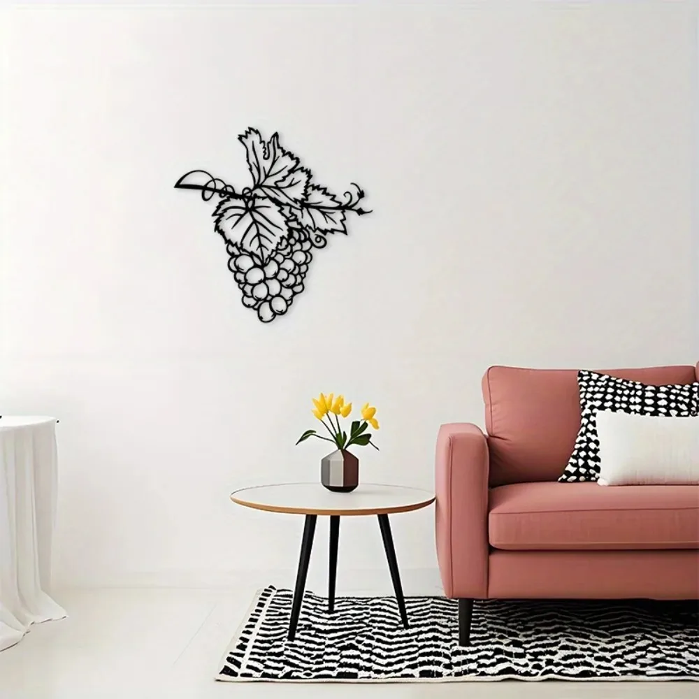CIFBUY Black Iron Grapevine Wall Art, Renaissance Sculpture & Indoor/Outdoor Hanging Decor for Home, Kitchen, Dining Room