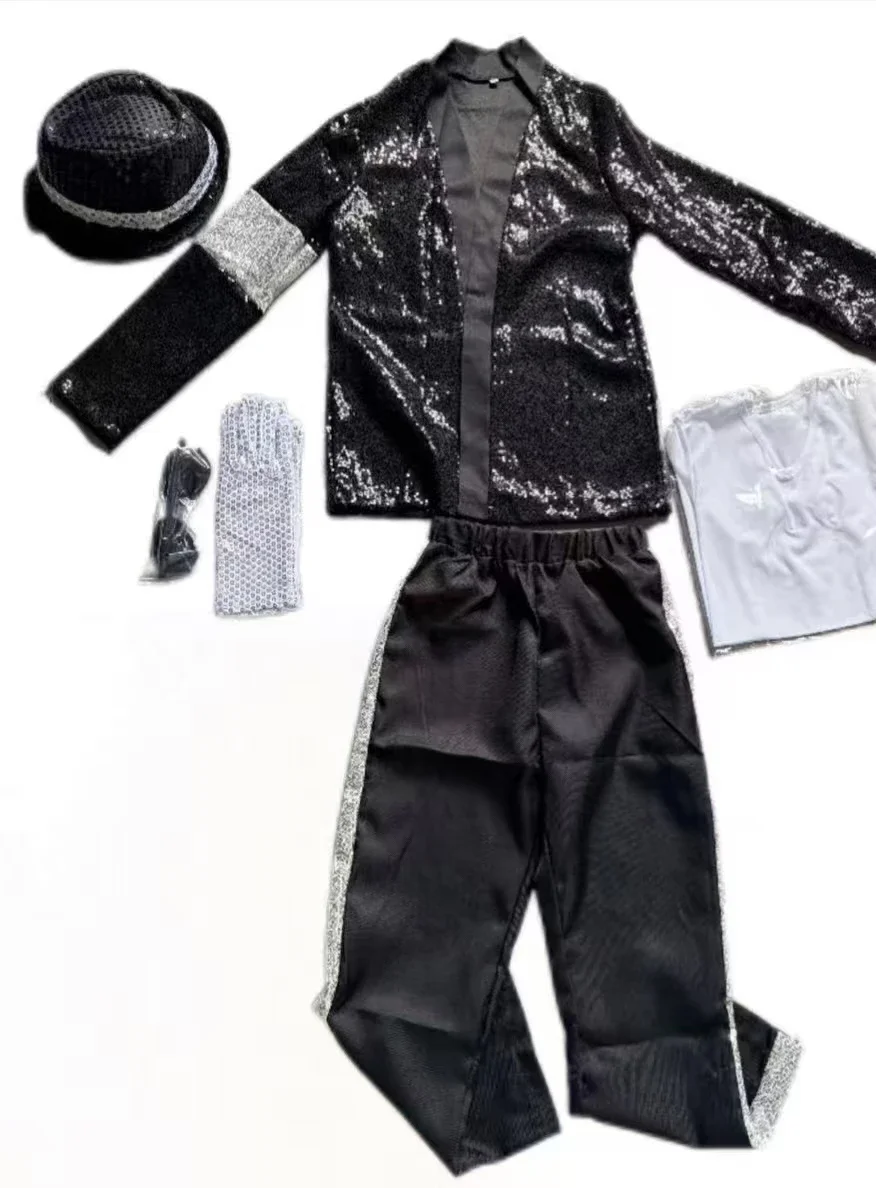 Disfraz de Michael Jackson para Adultos, Hombres y Mujeres, Peluca para Cosplay, Actuaciones, Halloween, Baile Hip Hop, Ropa Familiar, Estilo Años 80