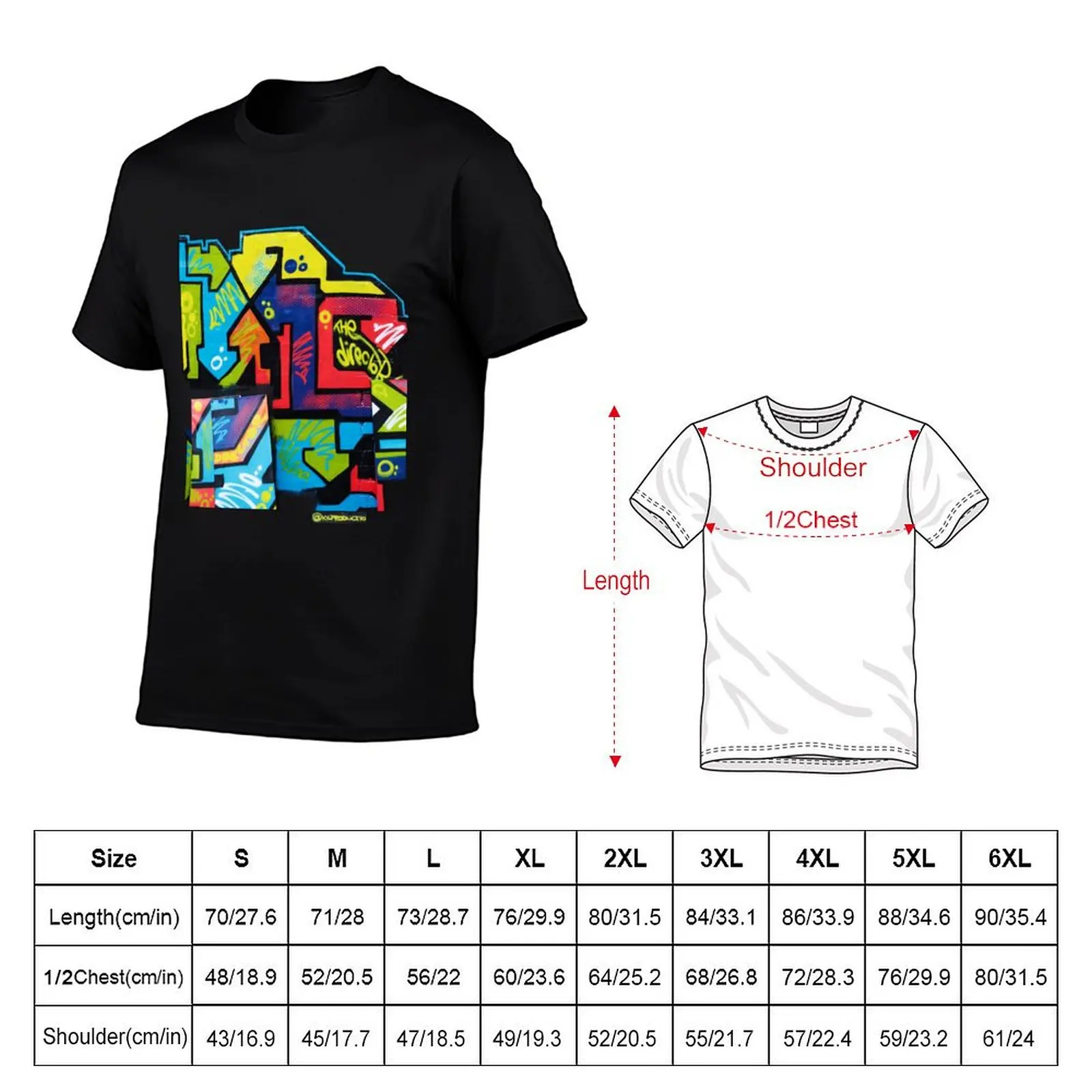 Graffiti Urban colorful graffiti city wall hip hop Cinema actor theme production with arrow pattern T-Shirt