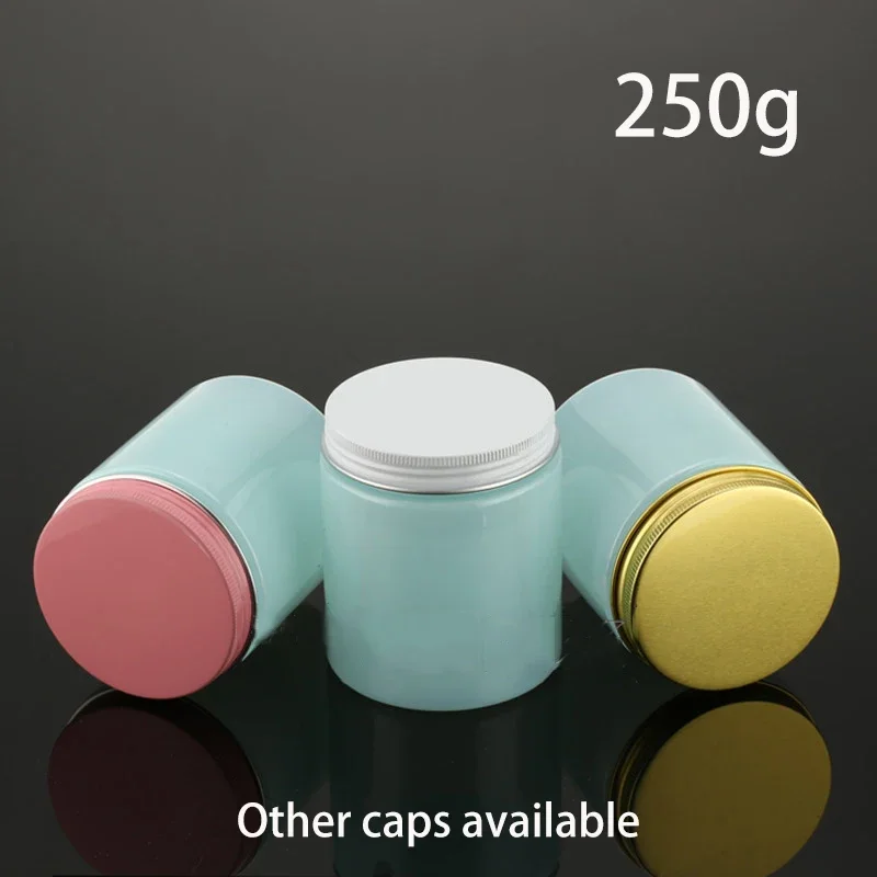 250g Empty Plastic Refillable Jar Candy Green Cosmetic Container 250ml Honey Cream Lotion Sugar Spice Cookie Bottle