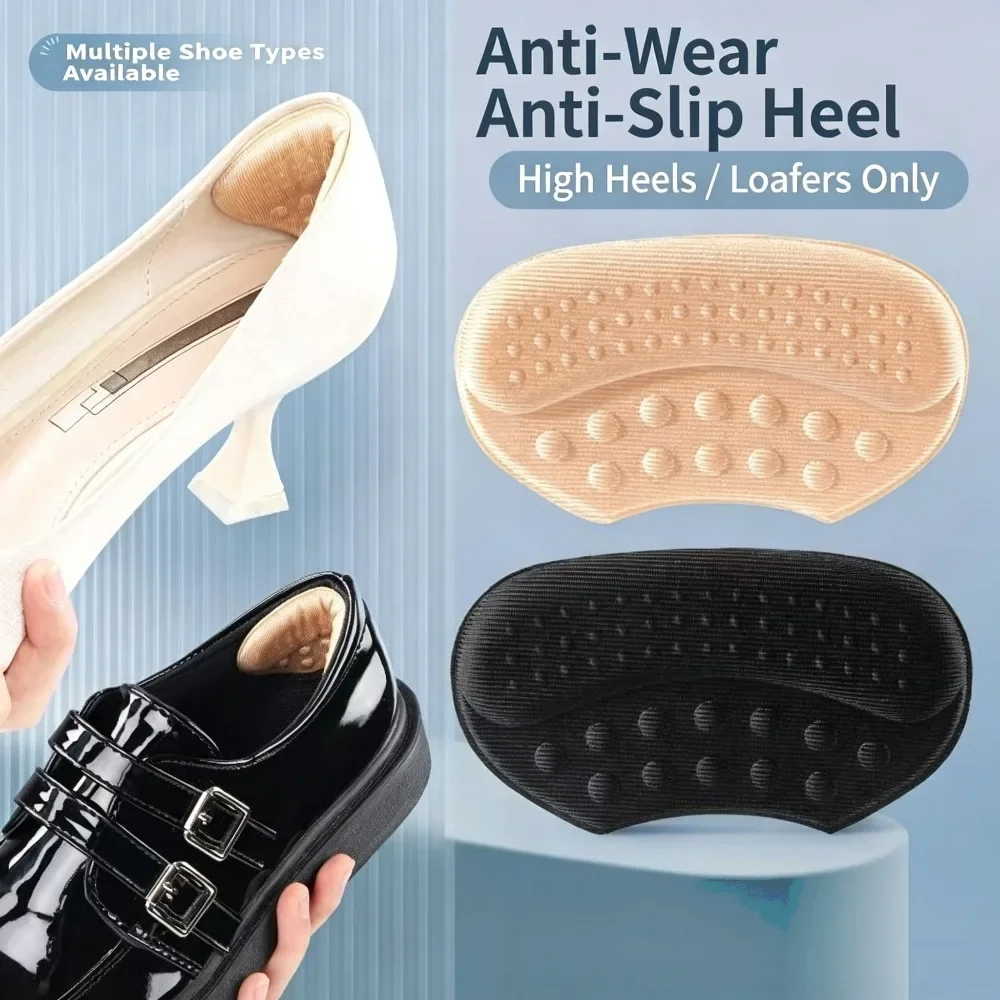Anti Wear Anti Slip Heel Inserts Soft Shoe Pads for High Heels Loafers Self Adhesive Heel Cushion Liners Blister Prevention Shoe