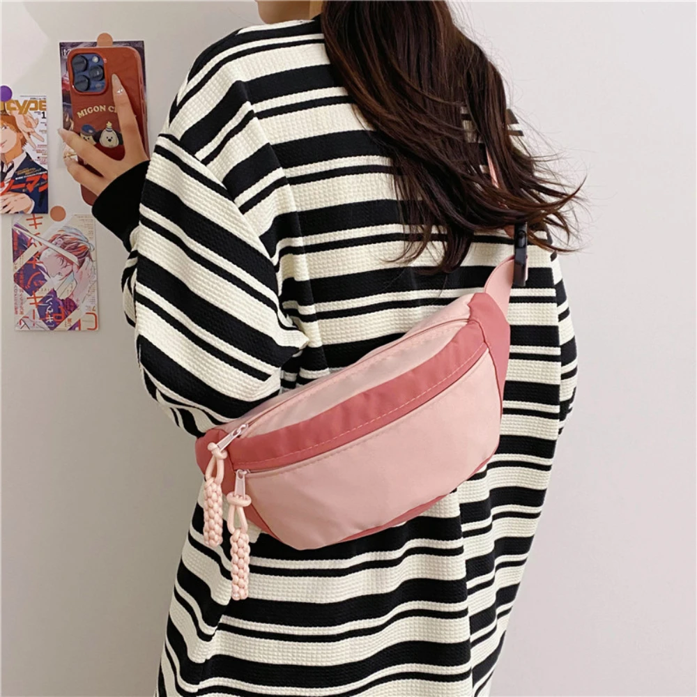 Simple Design Nylon Chest Shoulder Bag Large Capacity Travel Crossbody Half Moon Belt Messenger for Women Bags Sports Bag