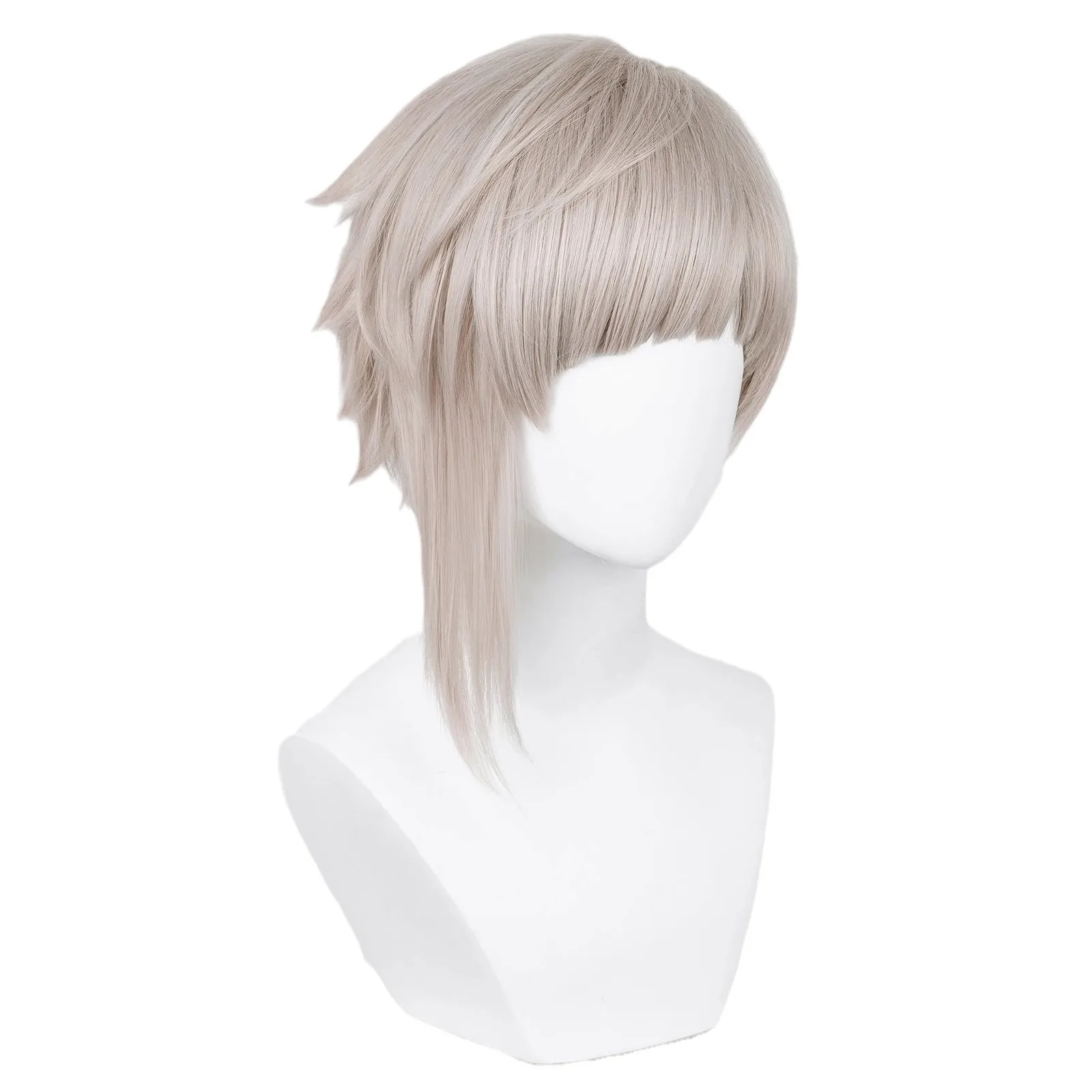 Perruque de cosplay pour Osamu Dazai de « Bungo Stray Dogs » avec frange latérale et une pointe retournée.