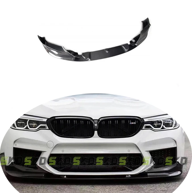 Shark Dynamic For  M5 Series F90 17-ON Car Dry Carbon Fiber 3D Design Front Bumper Spoiler Lip body kit