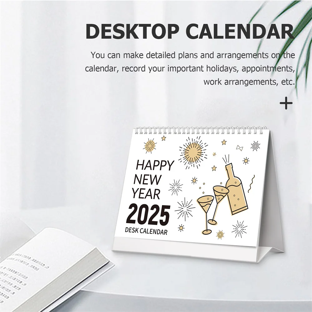 2025 Desk Calendar Tabletop Decor for Home Study Office Monthly Daily Planner Time Manegement Desktop Calendars Ornaments