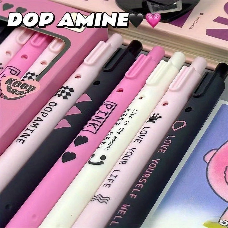 6 قطعة نمط رائع حلو لا هوك أقلام محايدة جمالية عالية 0.5 مللي متر حبر سريع الجفاف طالب الكتابة مكتب المدرسة هدية عيد الحب #5