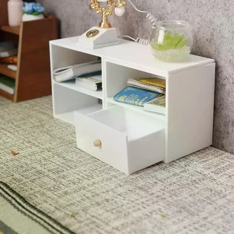 1Pcs 1/12 Dollhouse Storage Cabinet TV Combination Cabinet For Micro Landscape Decoration Miniature Food Toy Model DIY Accessor