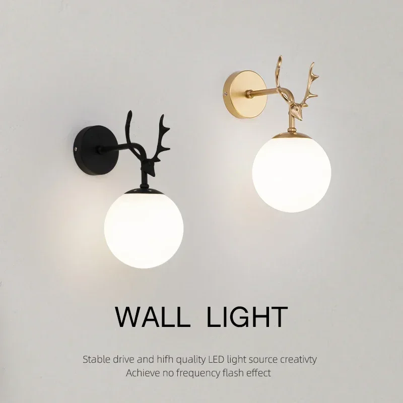 Modern Creative Antler LED Wall Lamp For Living Room Bedroom Bedside Corridor Aisle Light Home Hecor