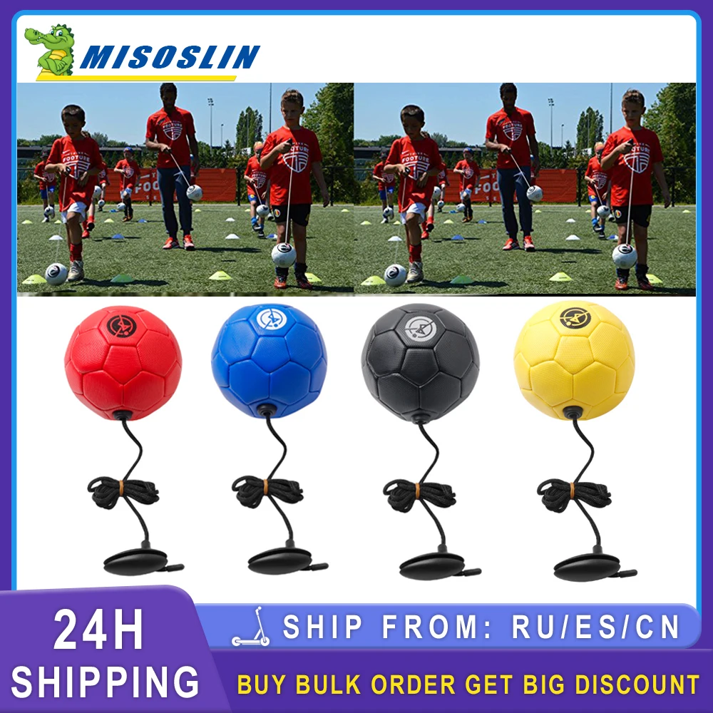 

Football Rope Touch Solo Kickwith String Beginner Trainer Practice Belt Kick Soccer Ball TPU Size 2 Rope Touch Kids Adults