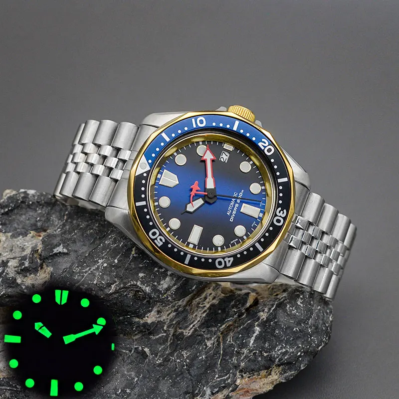 Relógio de vidro safira impermeável SKX007 masculino, movimento automático, aço inoxidável 316L, Seiko, NH36, 200m, novo design