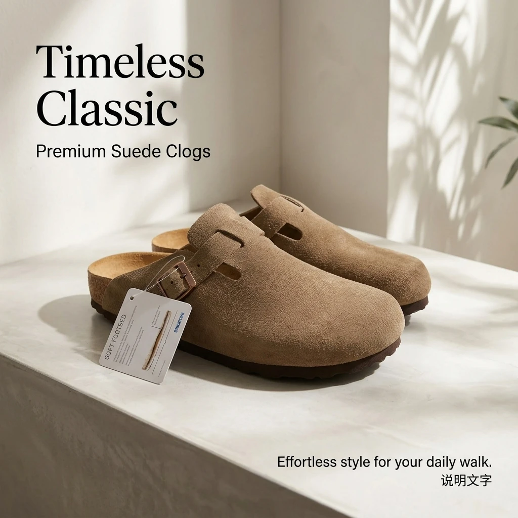 Chaussures en daim et liège pour hommes et femmes, design célèbre, sangles réglables, soutien de la voûte plantaire confortable, chaussures en liège