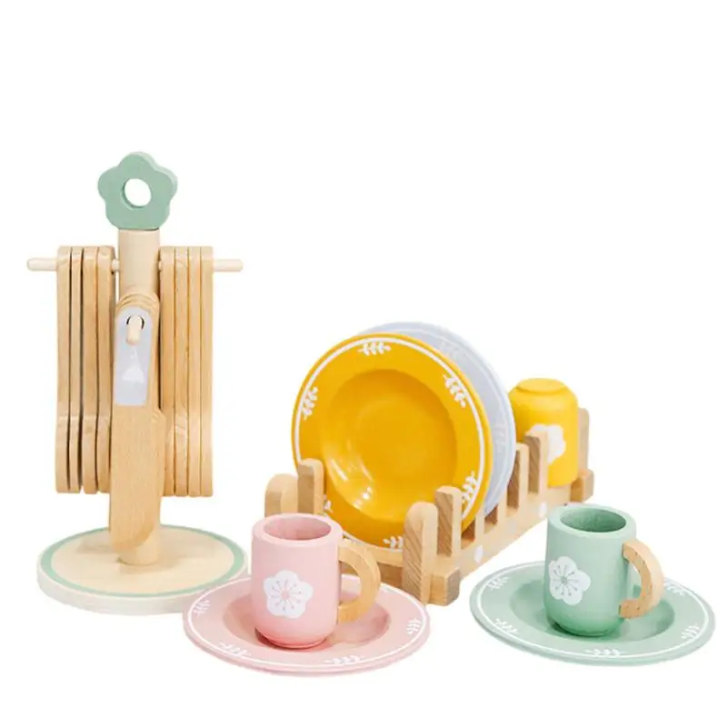 Ensemble de cuisine en bois réaliste pour enfants, kit de jeu pour enfants, jouets pour garçons et filles