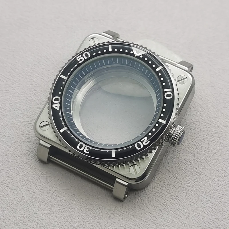 

Mod SKX007 Square Pilot Cockpit Watch Case Sapphire Crystal Glass Fits Seiko NH35 NH36 Movement Stylish Bezel Inserts Watch Case