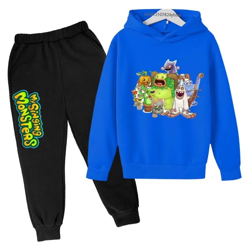 My Singing Monsters Kids Spring Autumn Cute 2pcs Casual Hoodie+Pants Tracksuits 3-14 Years Boys Girls Outfits Children Clothes