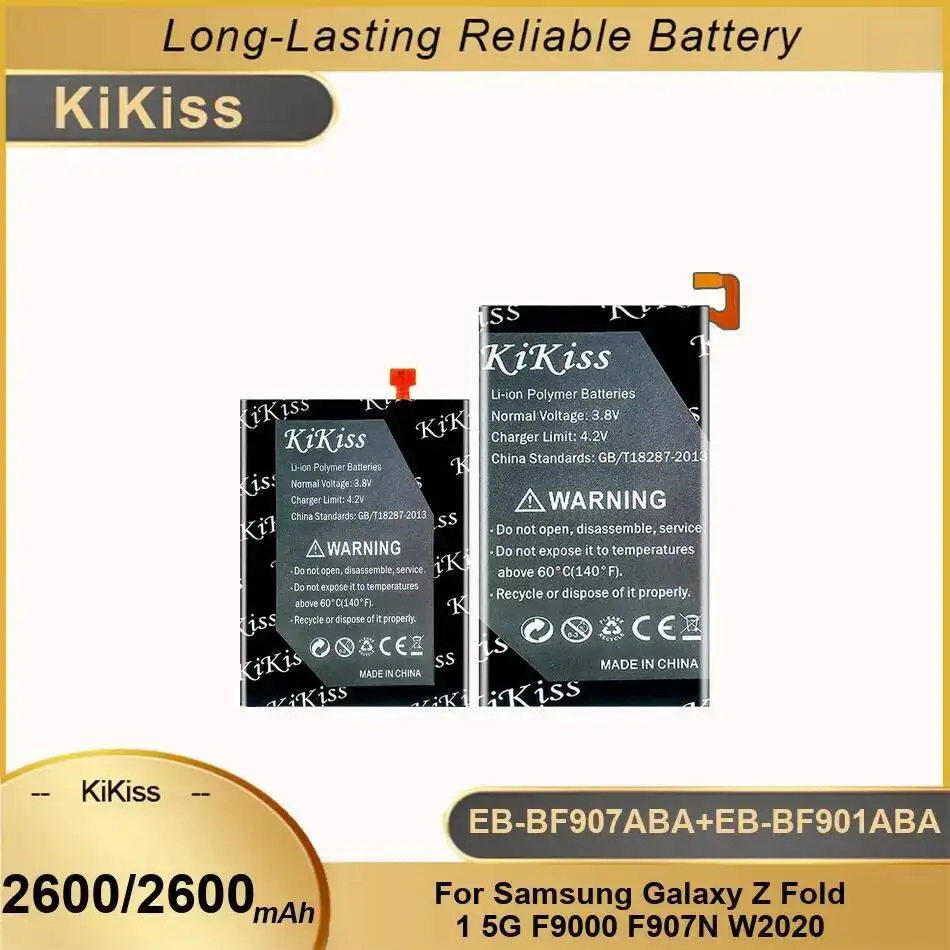 

Прочный аккумулятор для мобильного телефона EB-BF907ABA + EB-BF901ABA 2600 мАч для Samsung Galaxy Z Fold 1 5G F9000 F907N W2020