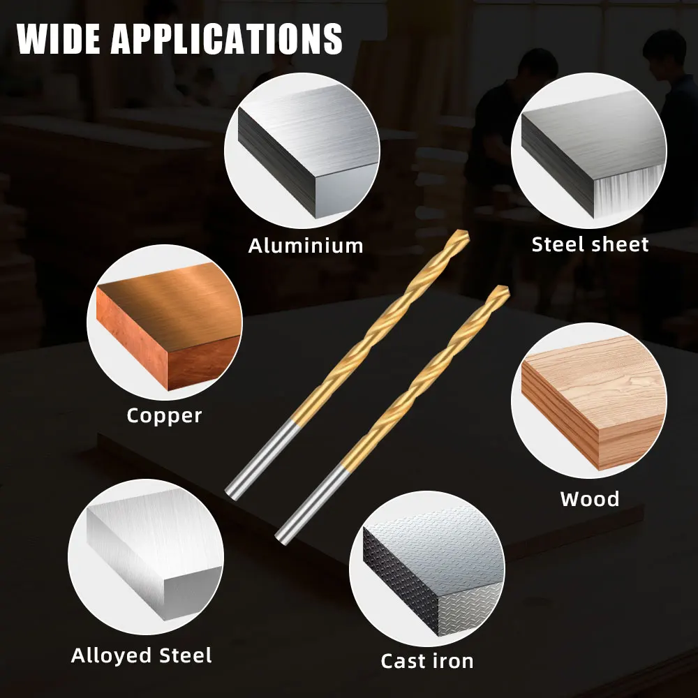 XCAN 60 szt. Wiertła kręte HSS powlekane tytanem 1/1,5/2/2,5/3/3,5 mm Wiertło do drewna ze stali szybkotnącej do majsterkowania