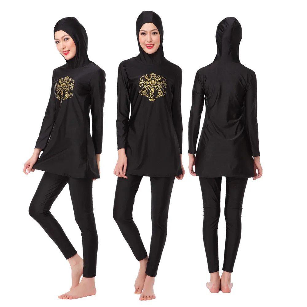 

Muslim Modest Swimwear Women Hijab Swimsuit Swimming Suit Cover Ups Burkini Hijabs For Woman Islamic Long Sleeve Swim Bathing