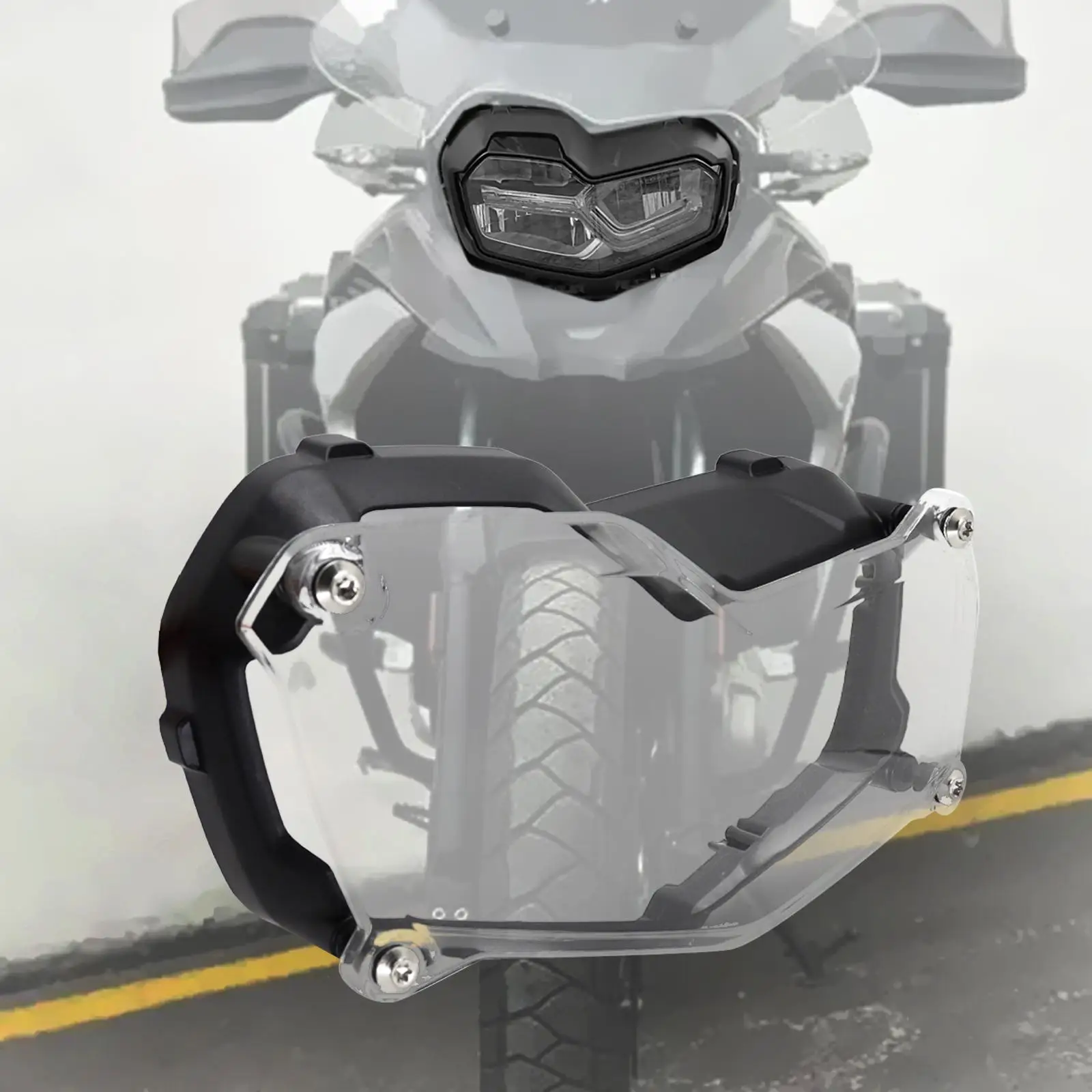 

Motorcycle Headlight Guard Headlamps Grille Cover Transparent Direct Replace