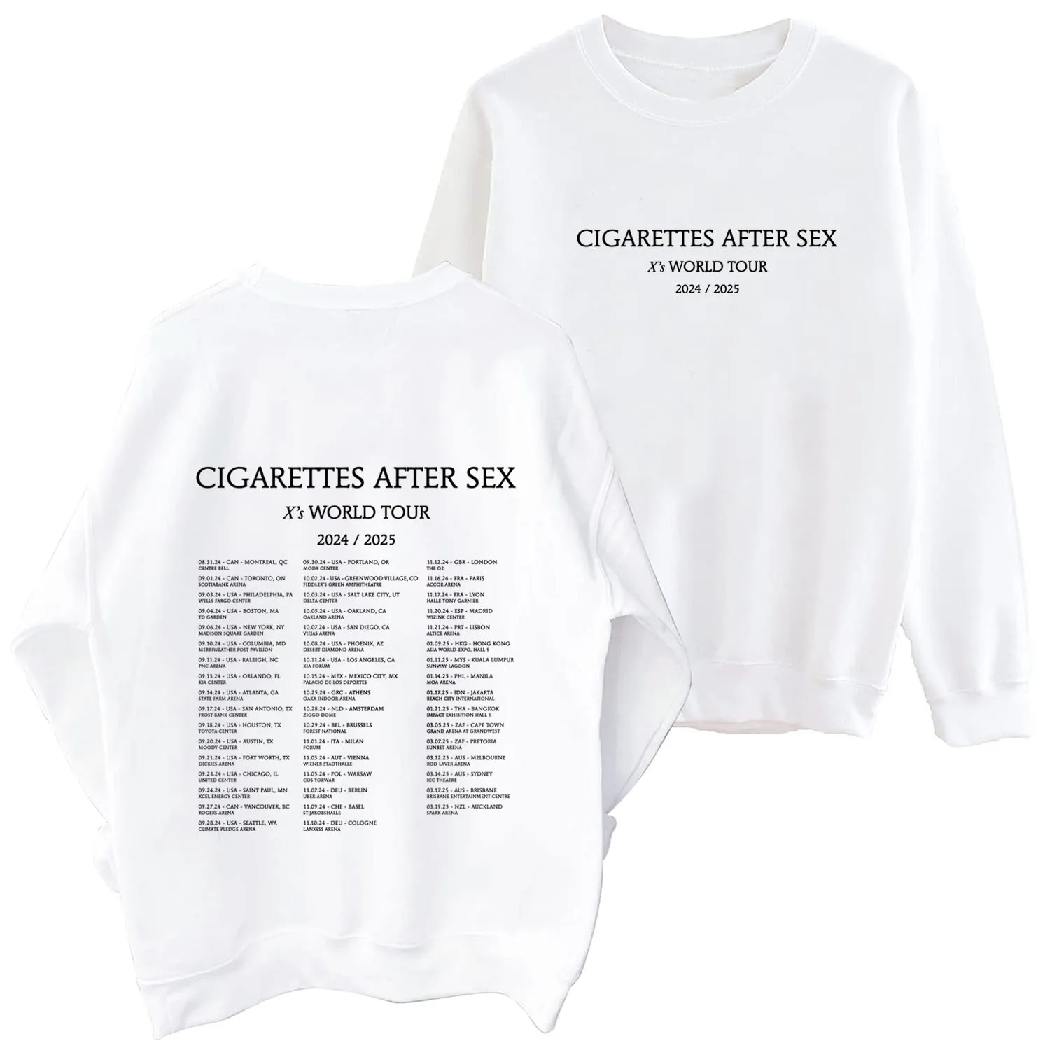 Cigarettes After Sex O-Neck Hoodie X\'s World Tour 2024/2025 Casual Autumn Sweatshirt Printing Music Fans Gift Long Sleeve Unisex